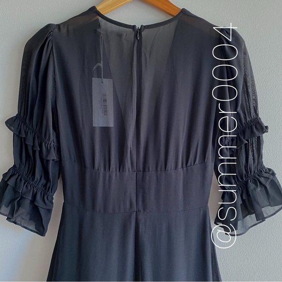 NWT Reformation Laurelai Mini Dress Black Petite P0 - Picture 8 of 11